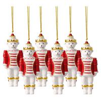 ORNAMENTE NUSSKNACKER 2026 Christmas Classics weiß-gold 2,8 x 4,8 x 11,4 cm 6er Set - Goldfarben/Weiß, Keramik (4.8/11.4/2.8cm) - Villeroy & Boch