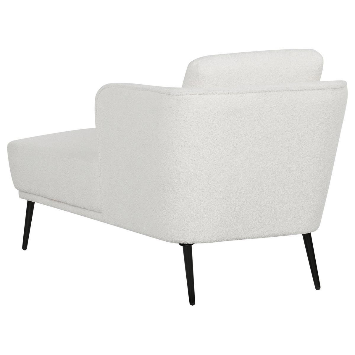 CHAISELONGUE-LINKSSEITIGE Bouclé Cremeweiß Artheze - Creme/Schwarz, Textil (148/70/64cm) - Beliani