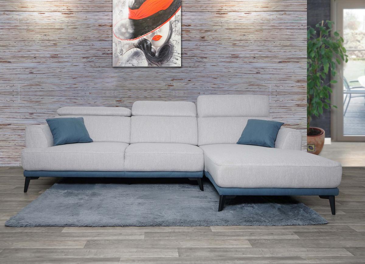 SOFA L-FORM Hellgrau - Hellgrau, Textil (277/170cm) - MCW