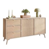 KOMMODE ALOE KSZ158 mit Schubladen Sandbeige - Beige, Holzwerkstoff (158/80/38cm) - Lookway