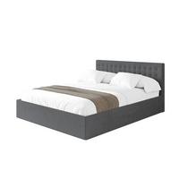POLSTERBETT mit Bettkasten und Lattenrost, Boxbett ohne Matratze - PARI 160x200 Dunkelgrau - Anthrazit, Holzwerkstoff/Textil (160/200cm) - ALTDECOR