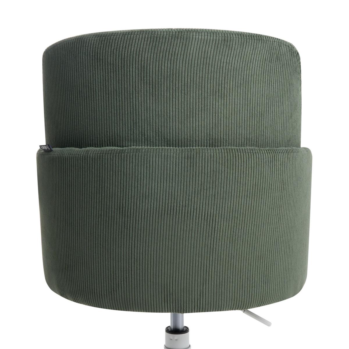 BÜROSTUHL Cord Dunkelgrün Dryden - Weiß/Grün, Textil (60/84/60cm) - Beliani