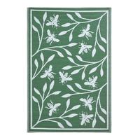 OUTDOORTEPPICH floral, Bienen-Design 122/182 cm - Waldgrün, Kunststoff (122/182cm) - Homescapes