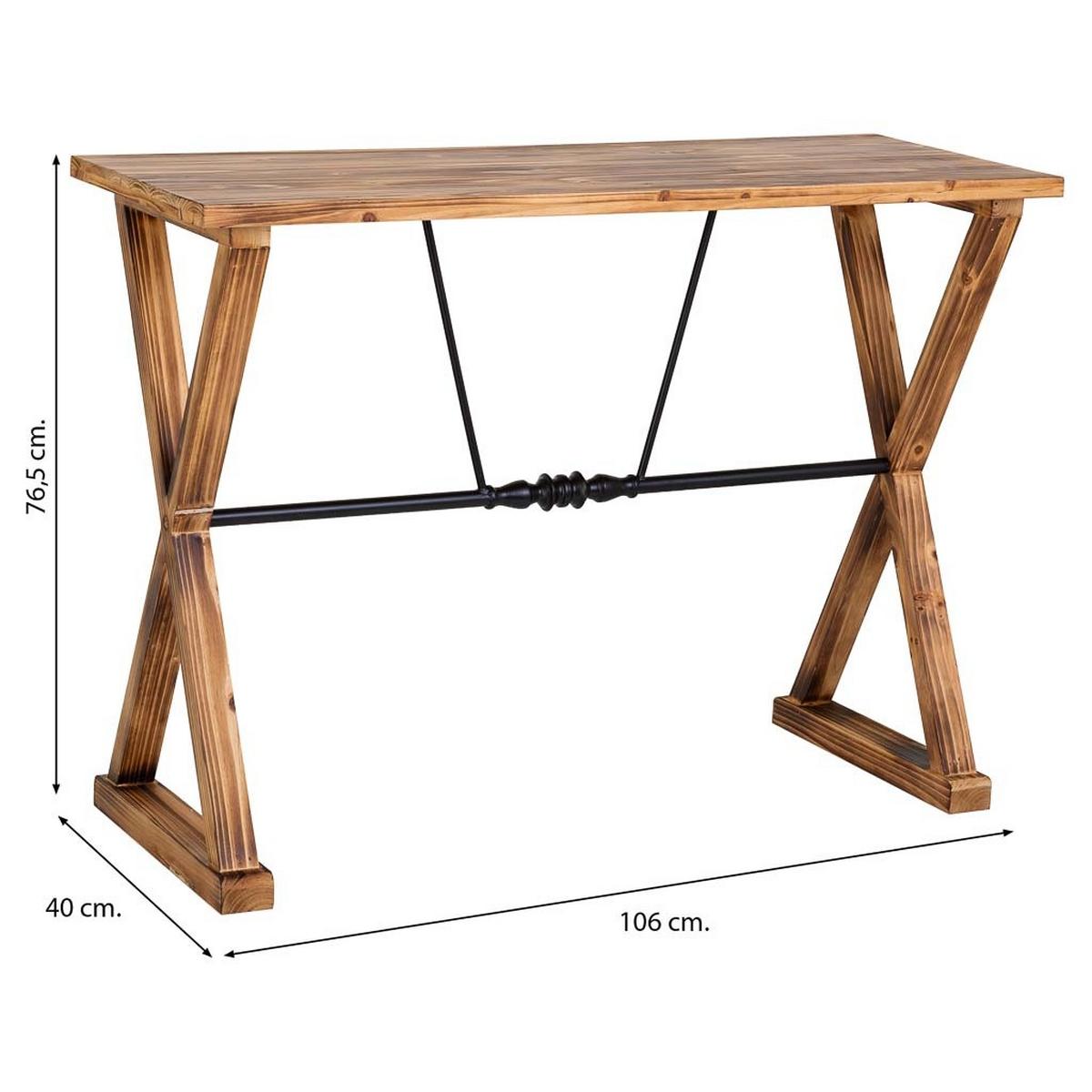 KONSOLENTISCH aus Metall und Holz, 106x40x77cm - Braun, Holz (78.5/108/42cm) - Wanderlust