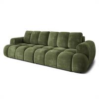 BETTSOFA DAFNE Grün Chenille-Stoff mit Schlaffunktion - Grün, Textil (300/88/113cm) - MASSENO