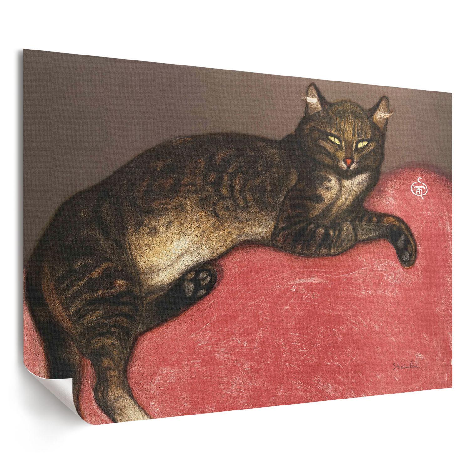 POSTER - 84x59 cm (A1) - Théophile Steinlen - Katze auf dem Kissen - Braun, Textil (84/59.4/0.1cm) - TULUP