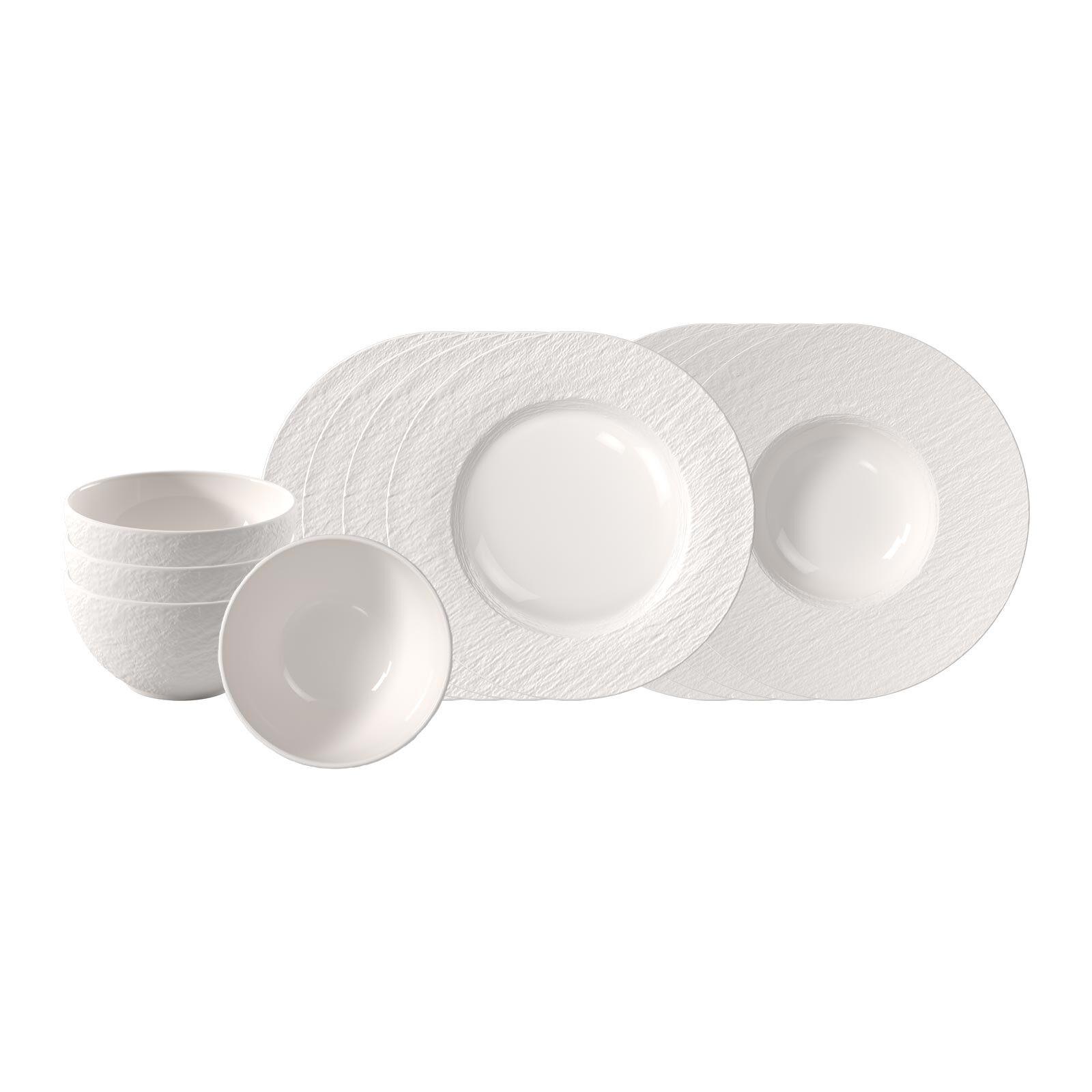 STARTER-SET Manufacture Ice weiß 12-tlg. - Weiß, Keramik (2/2/2cm) - Villeroy & Boch