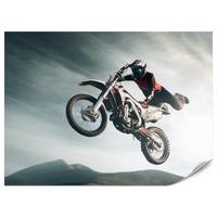 FOTOTAPETE für Jugendzimmer Motocross Sprung Mann Sport Berge Action 500x350 - Grau, Papier (500/350cm) - Muralo