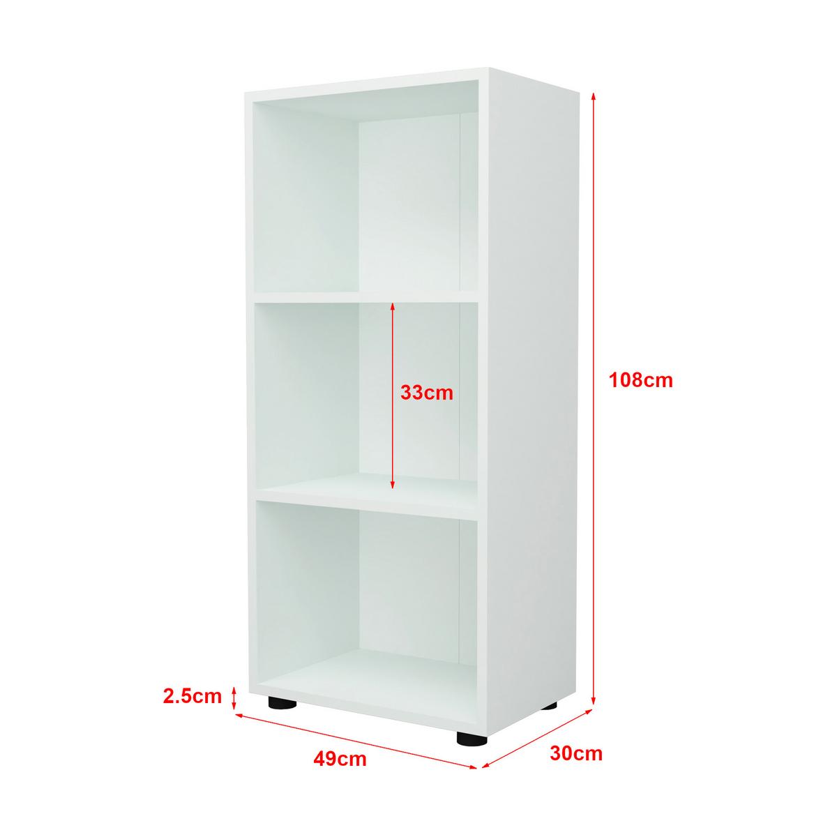 BÜCHERREGAL Vara - Weiß, Holzwerkstoff (49/108/30cm) - [en.casa]