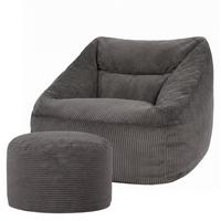 SITZSACK Sessel Natalia mit Sitzpouf - Grau, Textil (97/73/84cm) - icon
