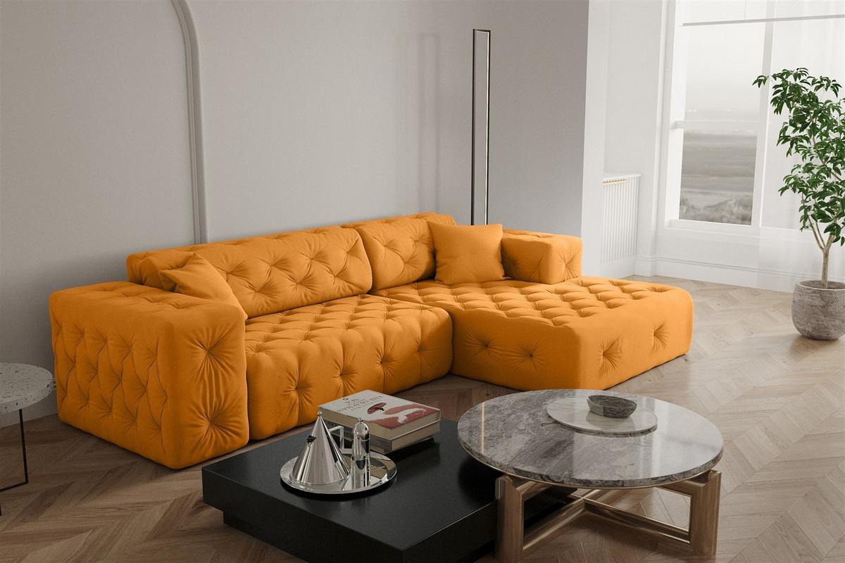 ECKSOFA Chantal - Gelb, Holzwerkstoff/Textil (266/171cm) - Fun Möbel