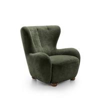 SESSEL MIST, Polstersessel Klassisch Loungesessel, Chenille-Stoff Grün - Grün, Holz/Holzwerkstoff (88/91/100cm) - MASSENO