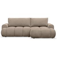 ECKSOFA Ombo Mini, Dunkelbeige Bouclé, rechtsseitig - Schwarz/Cappuccino, Kunststoff/Textil (155/246cm) - Selsey