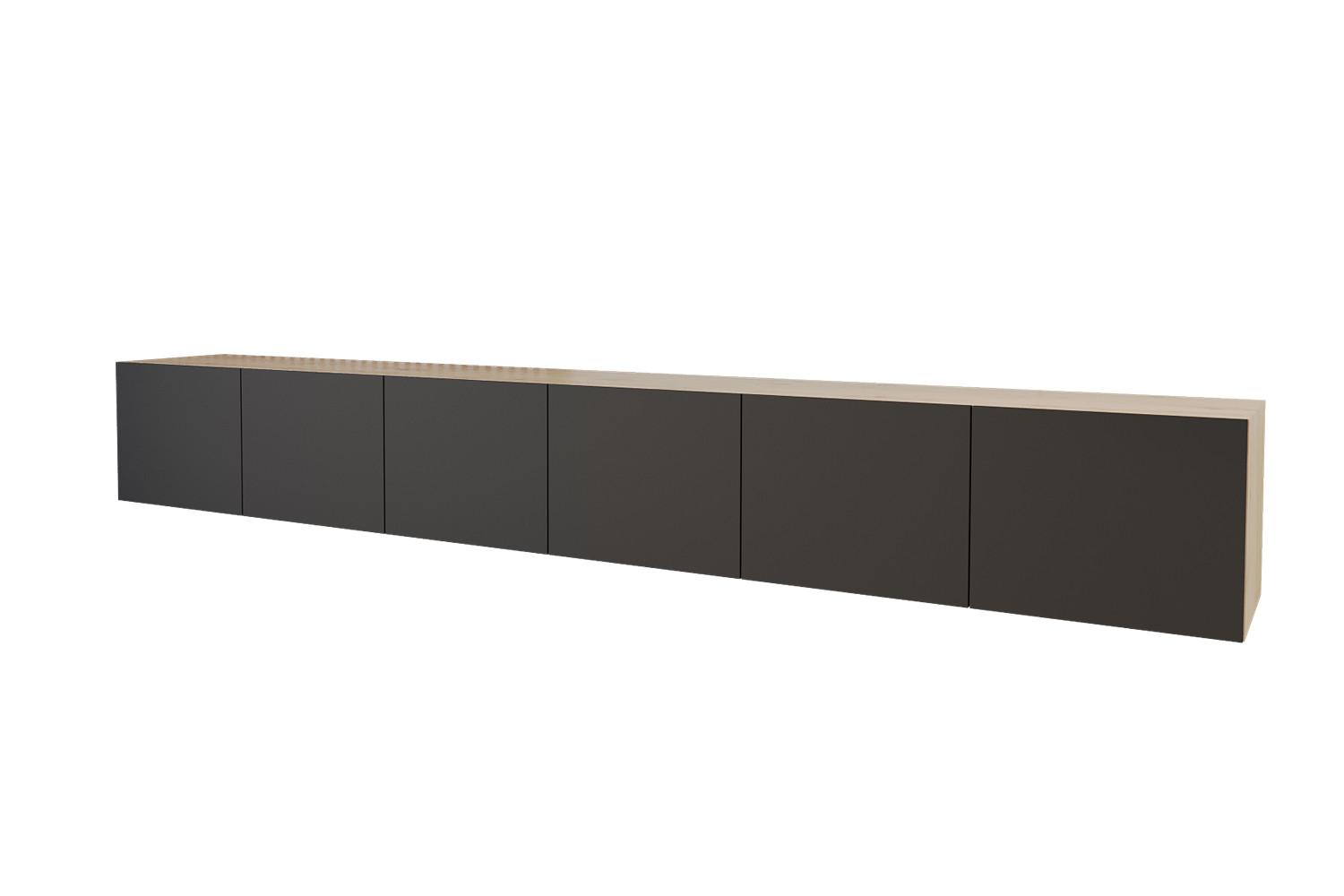 LOWBOARD ELIO-W 3x100x40x40 cm - Artisan / Schwarz - Eiche Artisan, Holzwerkstoff (300/40/40cm) - ALTDECOR