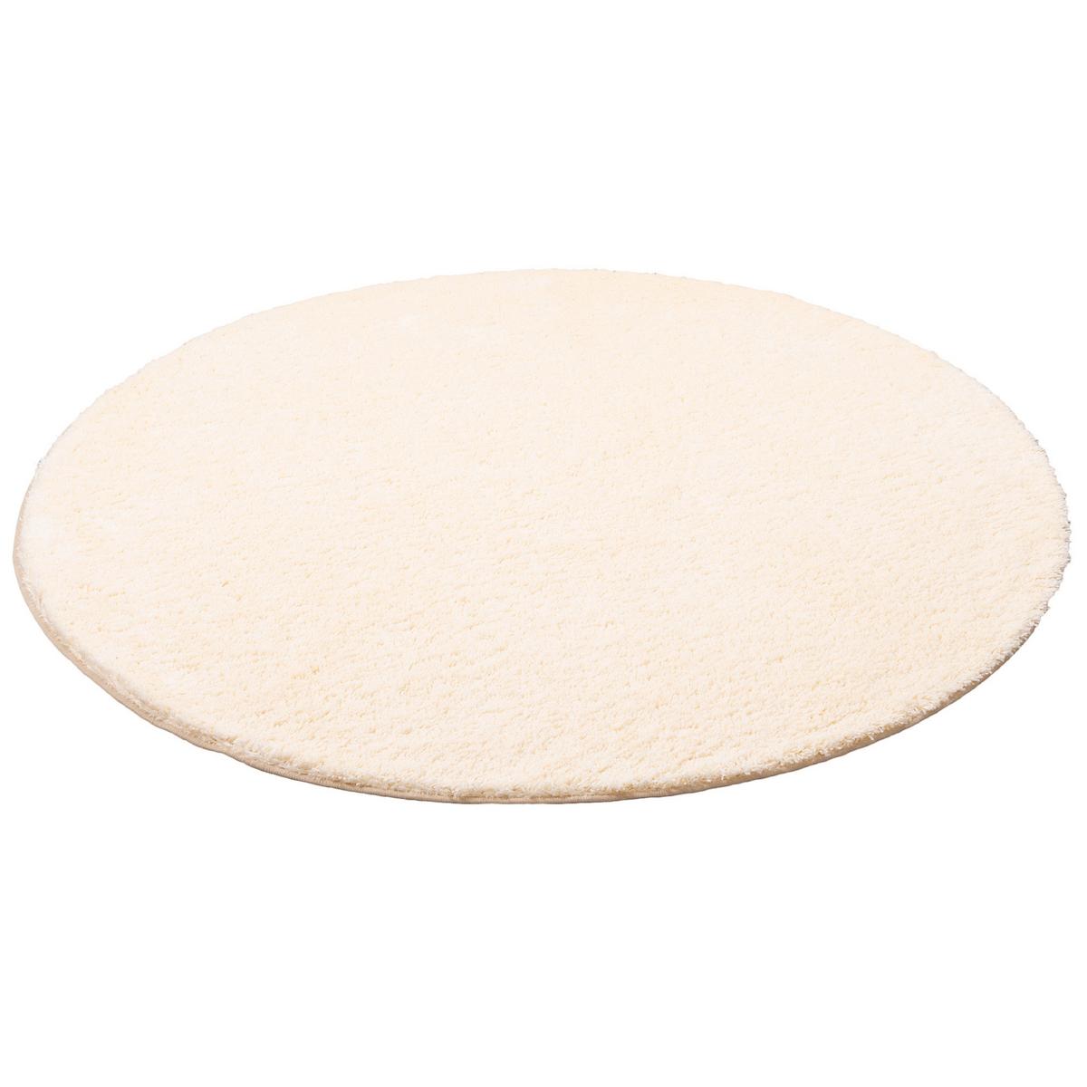 HOCHFLOR SHAGGY TEPPICH PALACE RUND - Creme, Textil (133/133cm) - Snapstyle