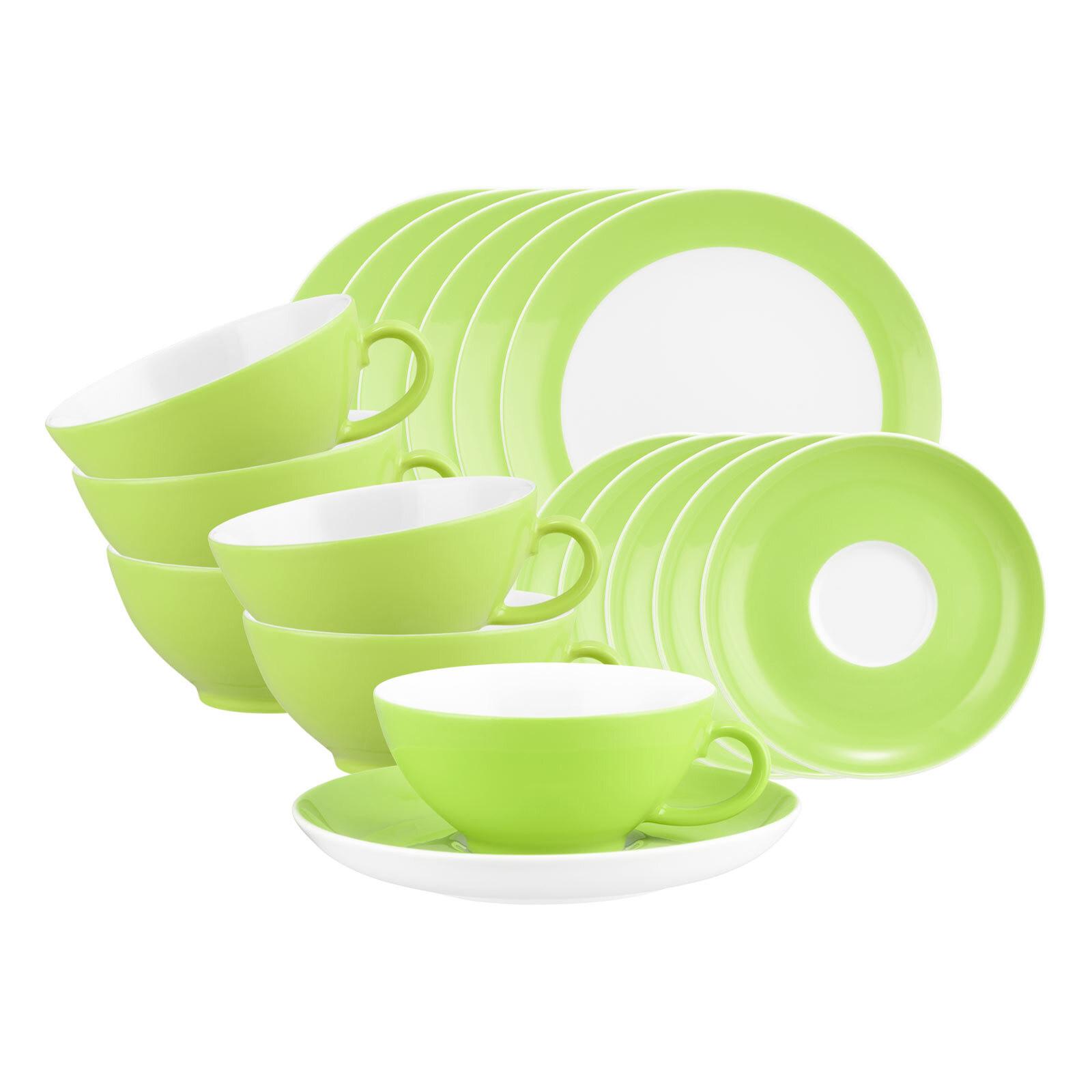 TEESERVICE Liberty Pure Colors Lime Green 18-tlg. - Grün, Keramik (2/2/2cm) - Seltmann Weiden