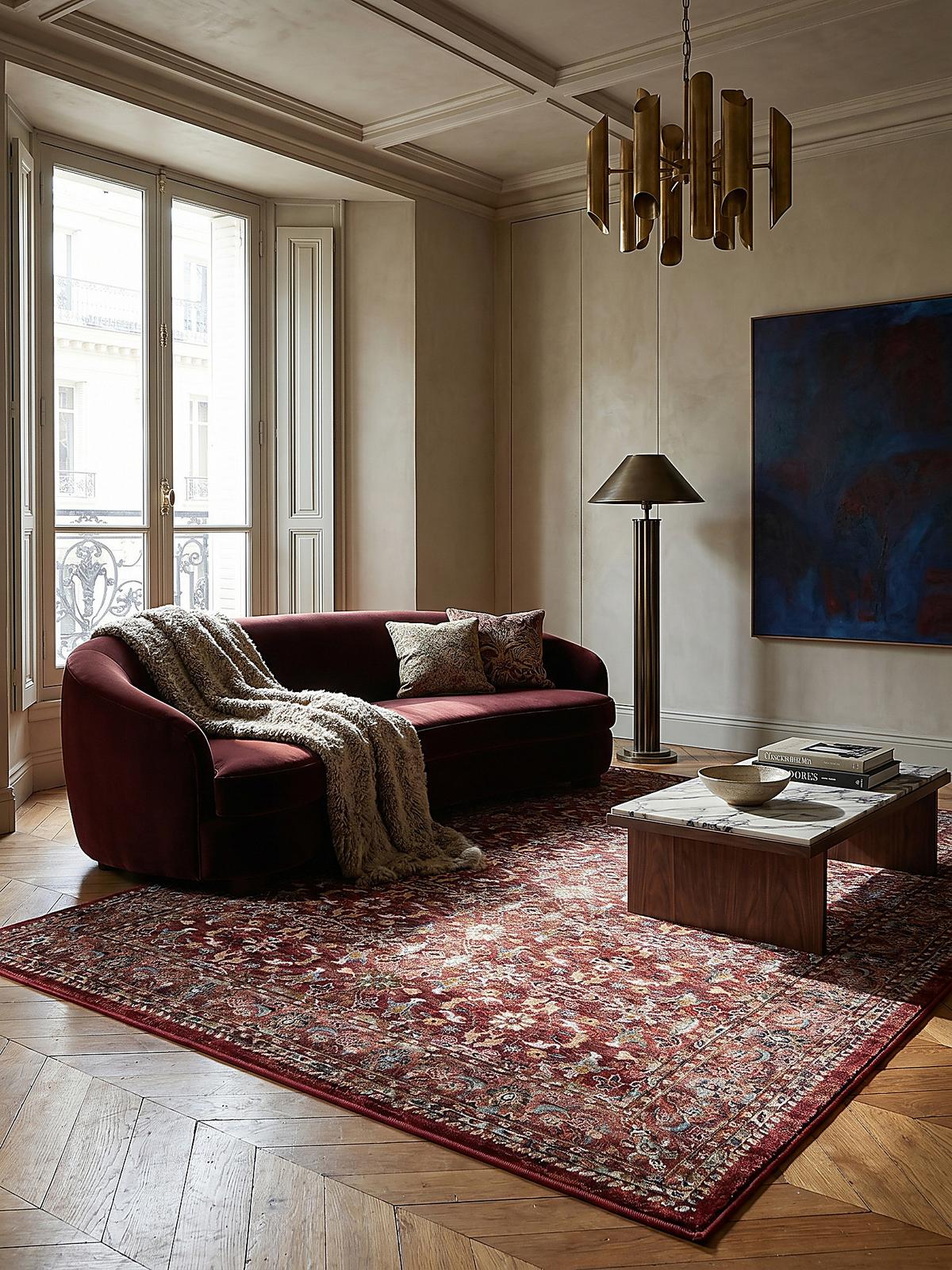 KURZFLORTEPPICH GLAZERT, orientalisch, Rot, 120 x 170 cm - Rot, Textil (170/120cm) - KADIMA DESIGN