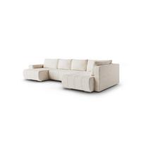 WOHNLANDSCHAFT Armanda - Creme, Holzwerkstoff/Textil (185/83/392cm) - Fun Möbel