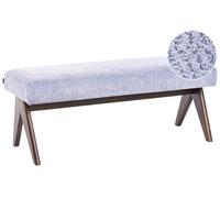 POLSTERBANK Chenillegewebe Hellblau/Dunkelbraun Tamre - Hellblau, Holz/Textil (118/48/46cm) - Beliani