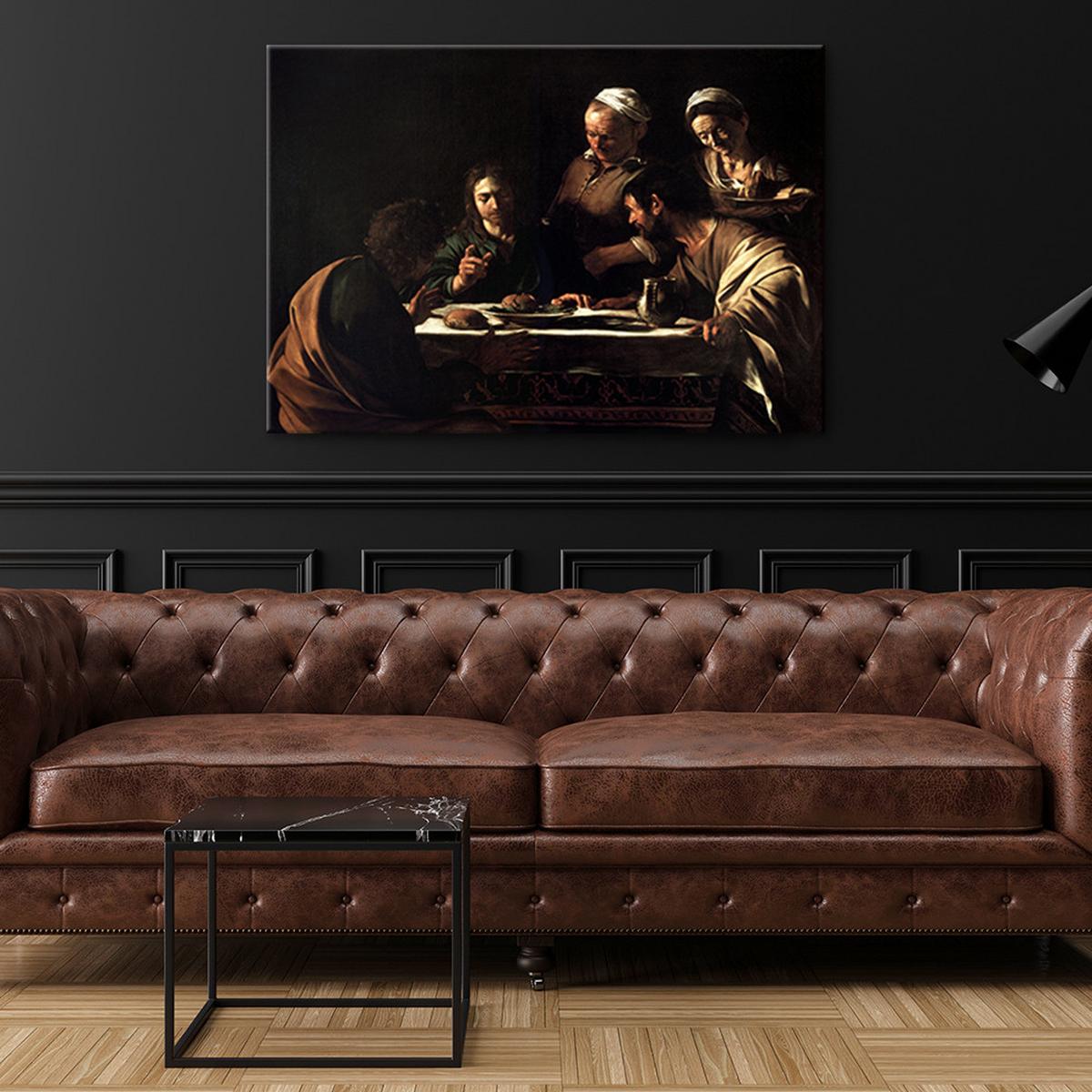 WANDBILD abendmahl in emmaus caravaggio - Multicolor, Textil (60/40cm) - Feeby