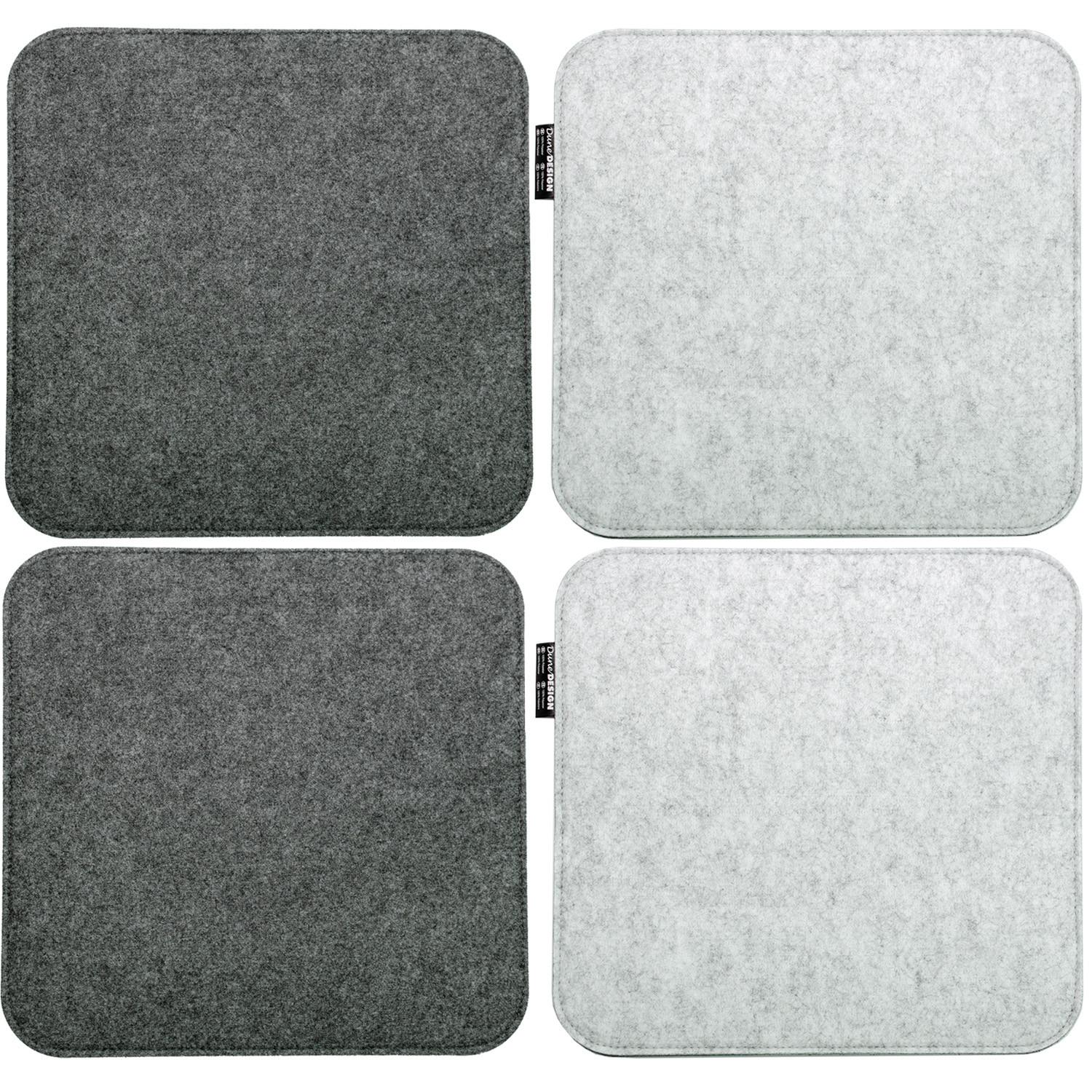 STUHLKISSEN 4er Set 35/35 cm Filz, Grau - Grau, Kunststoff (35/35/1cm) - Dunedesign