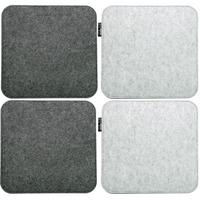 STUHLKISSEN 4er Set 35/35 cm Filz, Grau - Grau, Kunststoff (35/35/1cm) - Dunedesign