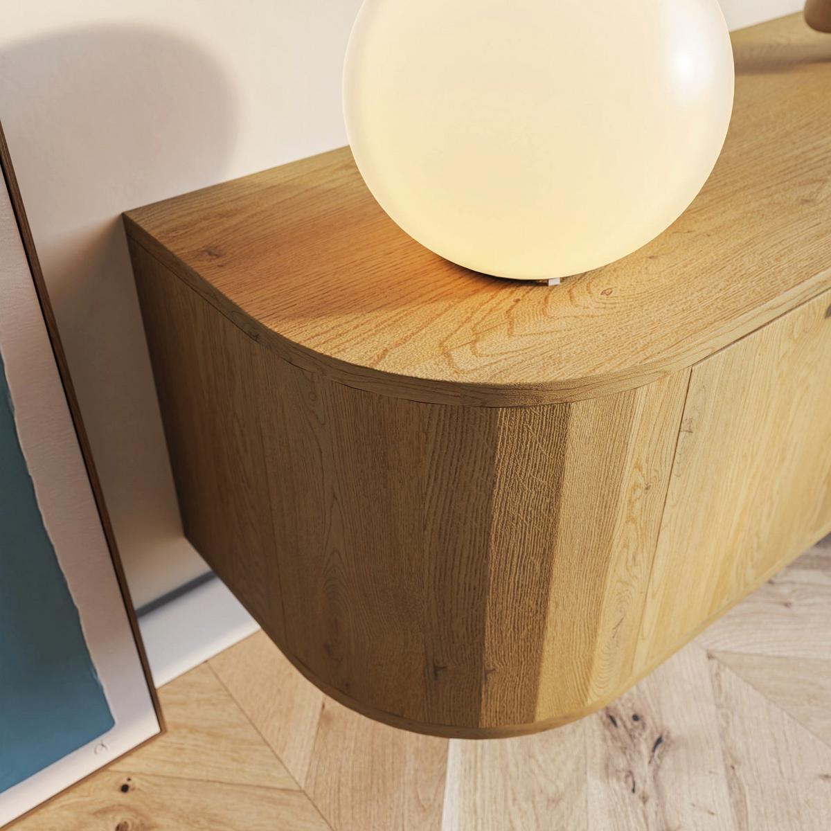 TV-HÄNGEBOARD Coru 3-türig, 175 cm - Eichefarben/Goldfarben, Holzwerkstoff/Metall (175.4/35/39.1cm) - Selsey