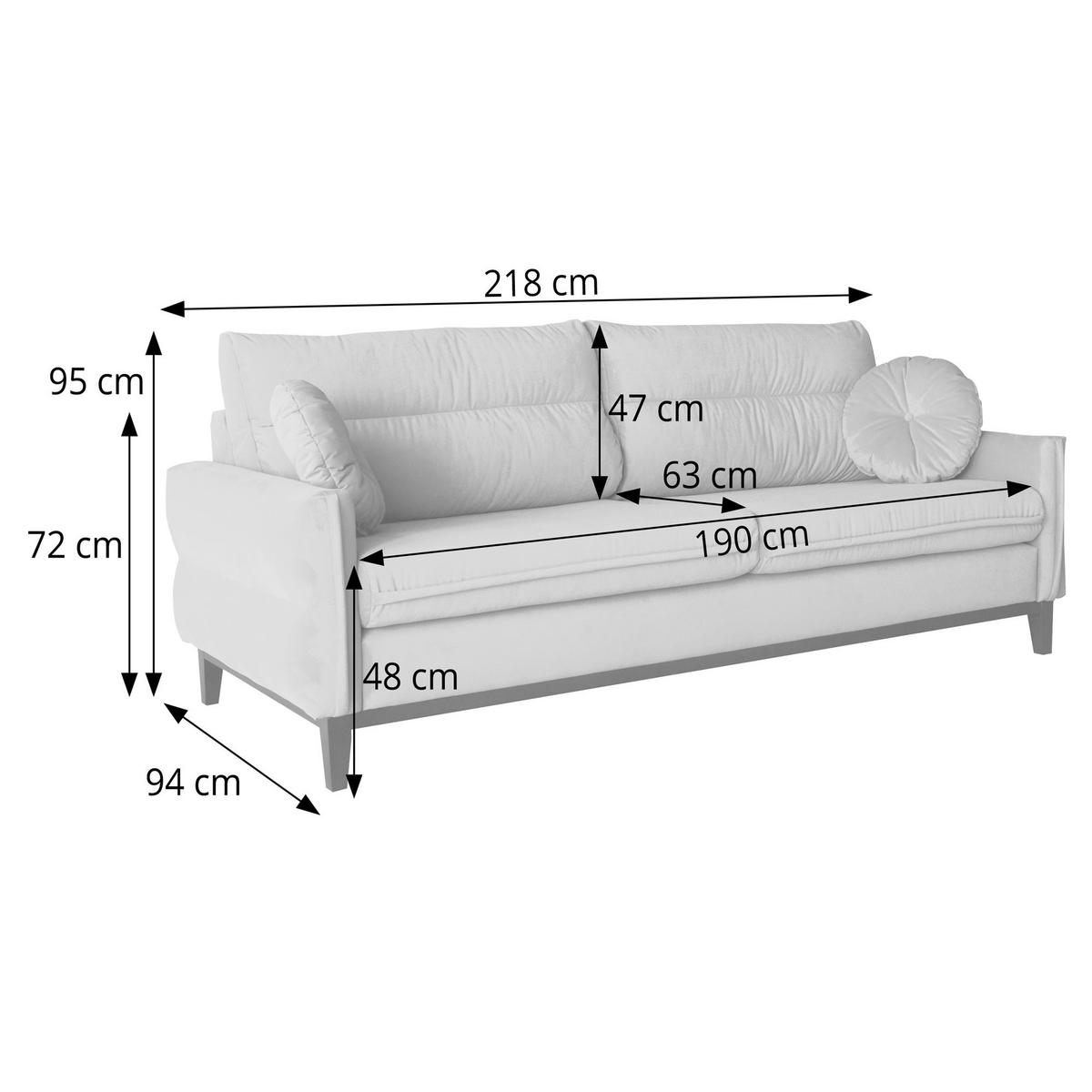 SOFA 2-SITZER Belweder, 220 cm, Dunkelgrau, Veloursstoff - Wengefarben/Dunkelgrau, Holz/Textil (218/95/94cm) - Beautysofa