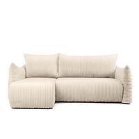 ECKSOFA Mailand Xs Mit Schlaffunktion - Ecru, Holzwerkstoff/Textil (154/226cm) - Fun Möbel