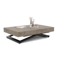 COUCHTISCH SANELLE ausziehbar mit Liftfunktion, 120/80/76 cm Schwarz / Grau - Schwarz/Grau, Holzwerkstoff/Metall (80/120/27cm) - Idohome
