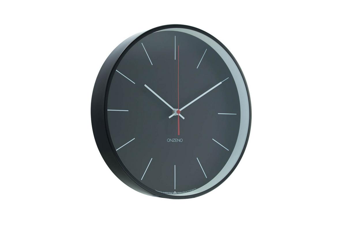 WANDUHR Design Schwarz 31/31 cm - Schwarz, Glas/Holzwerkstoff (30.5/30.5/4cm) - ONZENO
