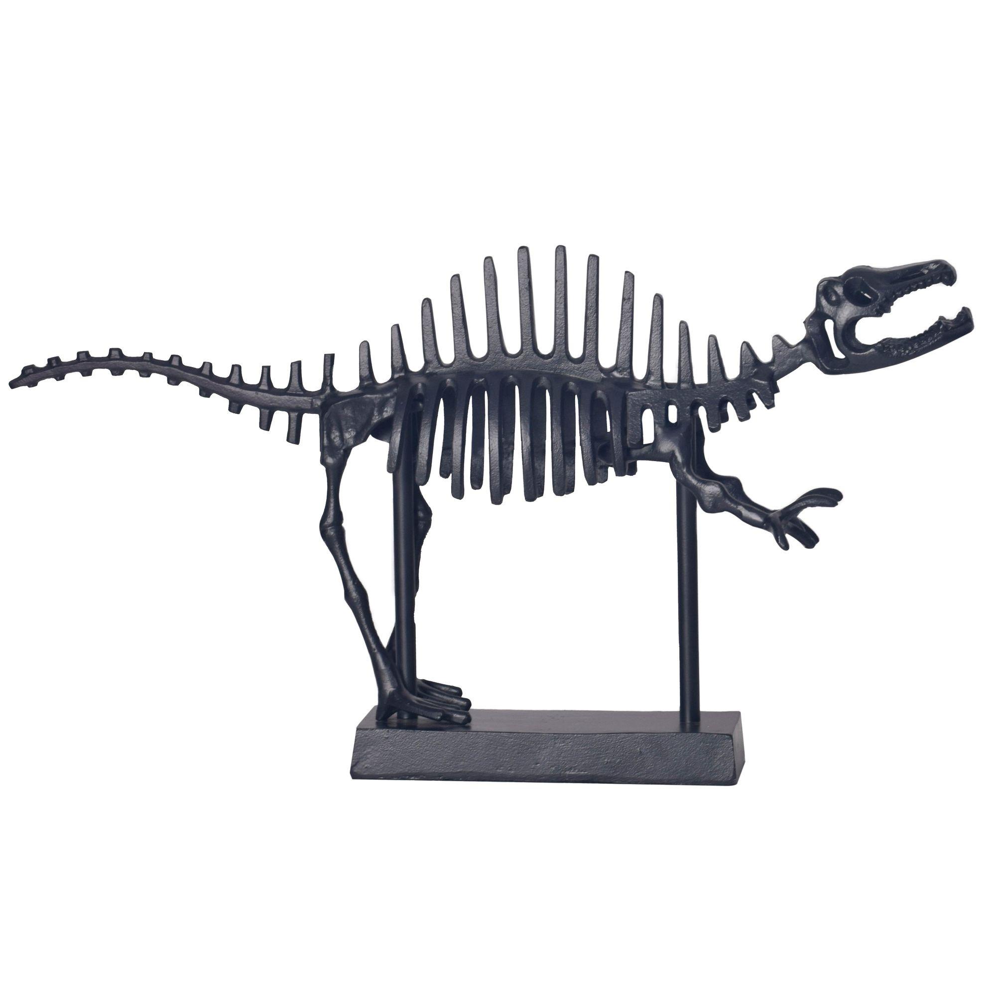 DEKOFIGUR T-Rex Aluminium Schwarz 62 cm mit Sockel - Schwarz, Metall (62/33/12cm) - KADIMA DESIGN