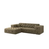 ECKSOFA Chantal In Moly - Grün, Holzwerkstoff/Textil (266/171cm) - Fun Möbel