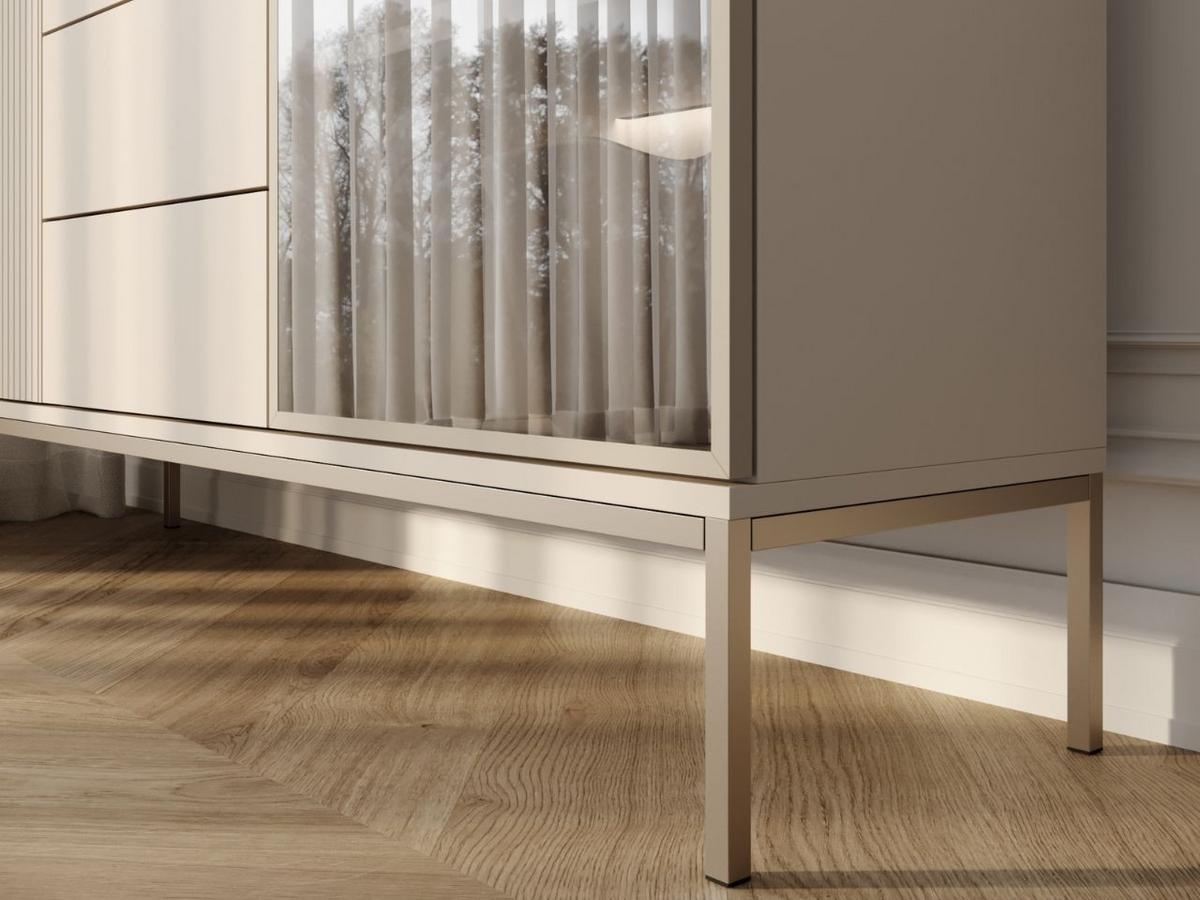 KOMMODE Kaschmir 154/83/39 cm Deo - Kaschmir/Champagner, Glas/Naturmaterialien (154/83/39cm) - Graingold