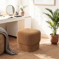 HOCKER Teddy-Pouf Ø42cm 135KG - Braun, Holzwerkstoff (42/40/42cm) - Hometopia