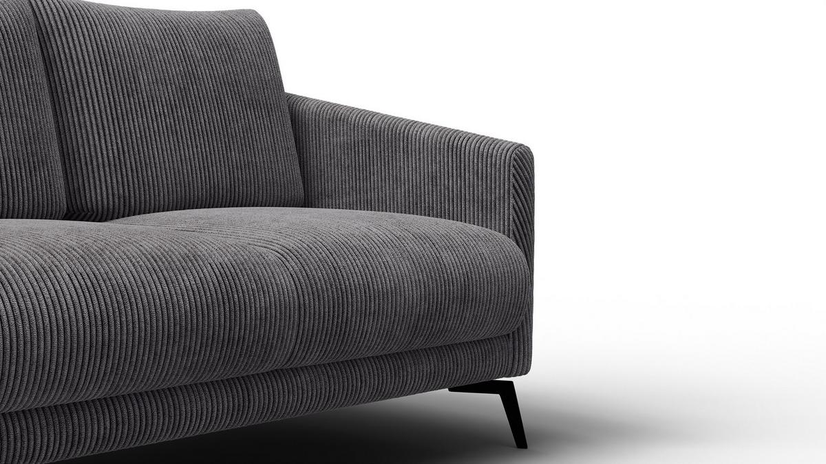 SOFA VILT 2-Sitzer, dunkelgrau - Dunkelgrau/Schwarz, Holzwerkstoff/Textil (142/89/94cm) - Wozimo