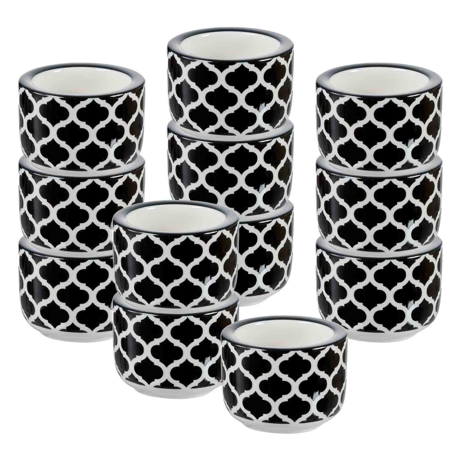 TEELICHTHALTER Takeo Stripes schwarz-weiß ø 6 cm 12er Set - Schwarz/Weiß, Keramik (6/4cm) - Ritzenhoff Breker
