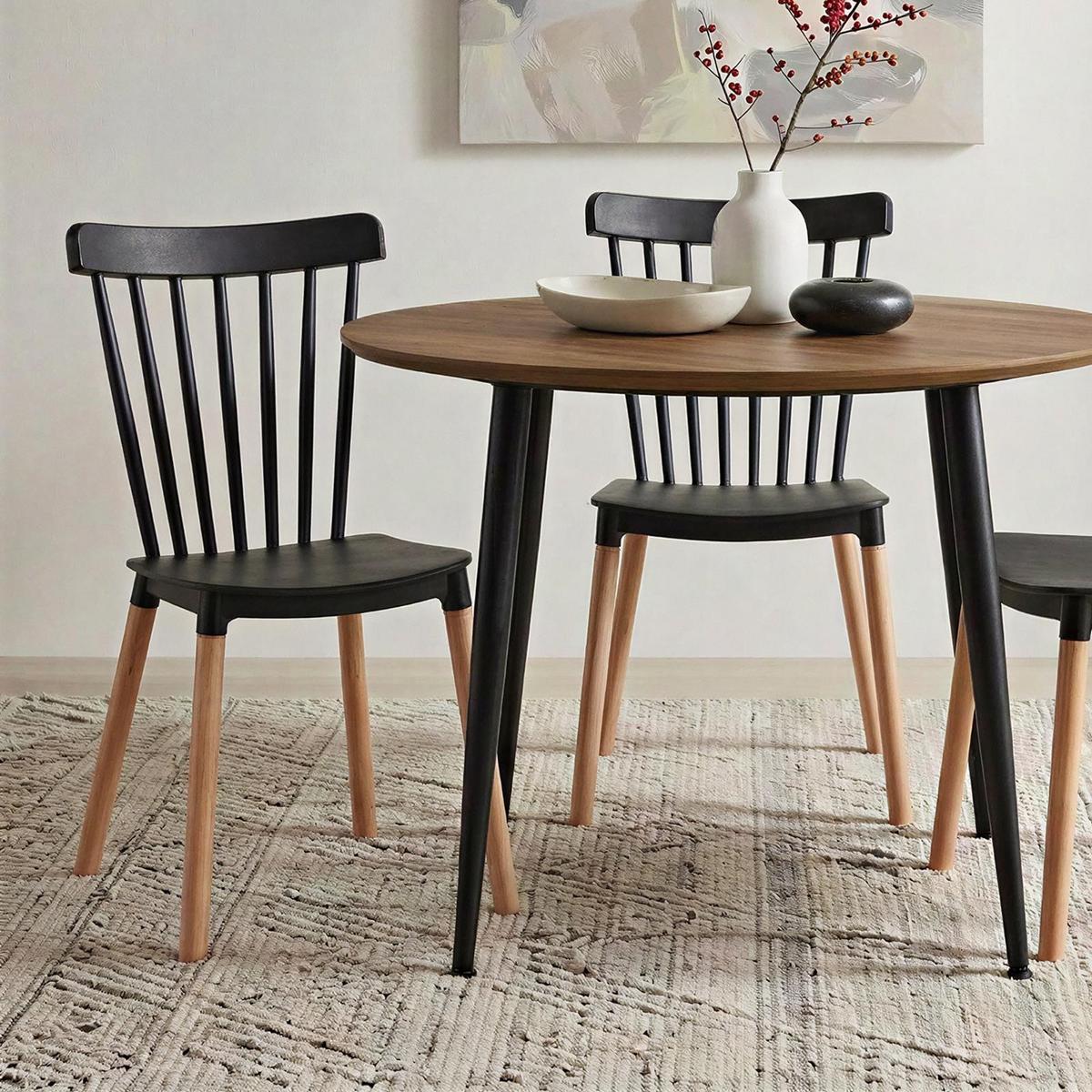 ESSZIMMERSTUHL RAVI 4er-Set schwarz - Schwarz, Kunststoff (43/81/40cm) - IDIMEX