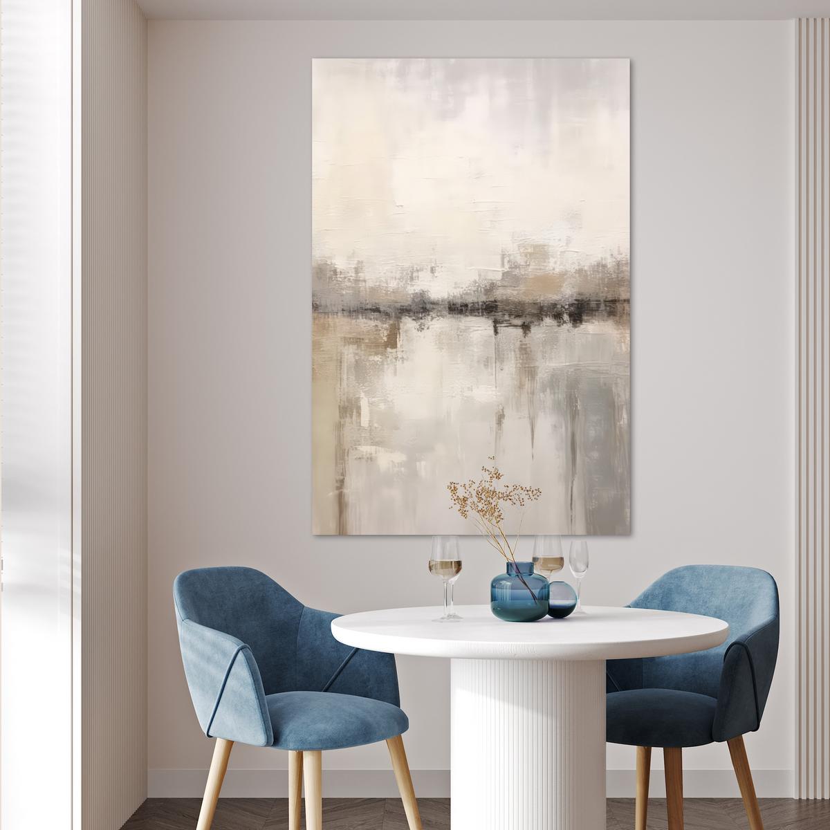 POSTER Moderne Kunst - Abstrakt - Beige Wandbild Schlafzimmer 80x120 cm - Beige, Papier (80/120/0.1cm) - MuchoWow