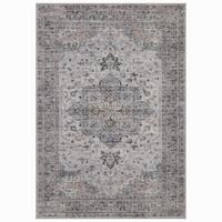 TEPPICH Kurzflor, waschbar, mit Medaillon, VERNANTE in Beige-Grau, 160 x 230 cm - Beige, Textil (160/230cm) - KADIMA DESIGN
