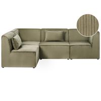 ECKSOFA Modul 4-Sitzer rechtsseitig Grün Cord Lemvig - Grün, Textil (250/166cm) - Beliani