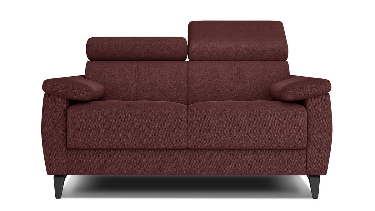 SOFA TAUNUS 2-Sitzer, bordeaux - Bordeaux/Schwarz, Holzwerkstoff/Textil (141/80/102cm) - Wozimo