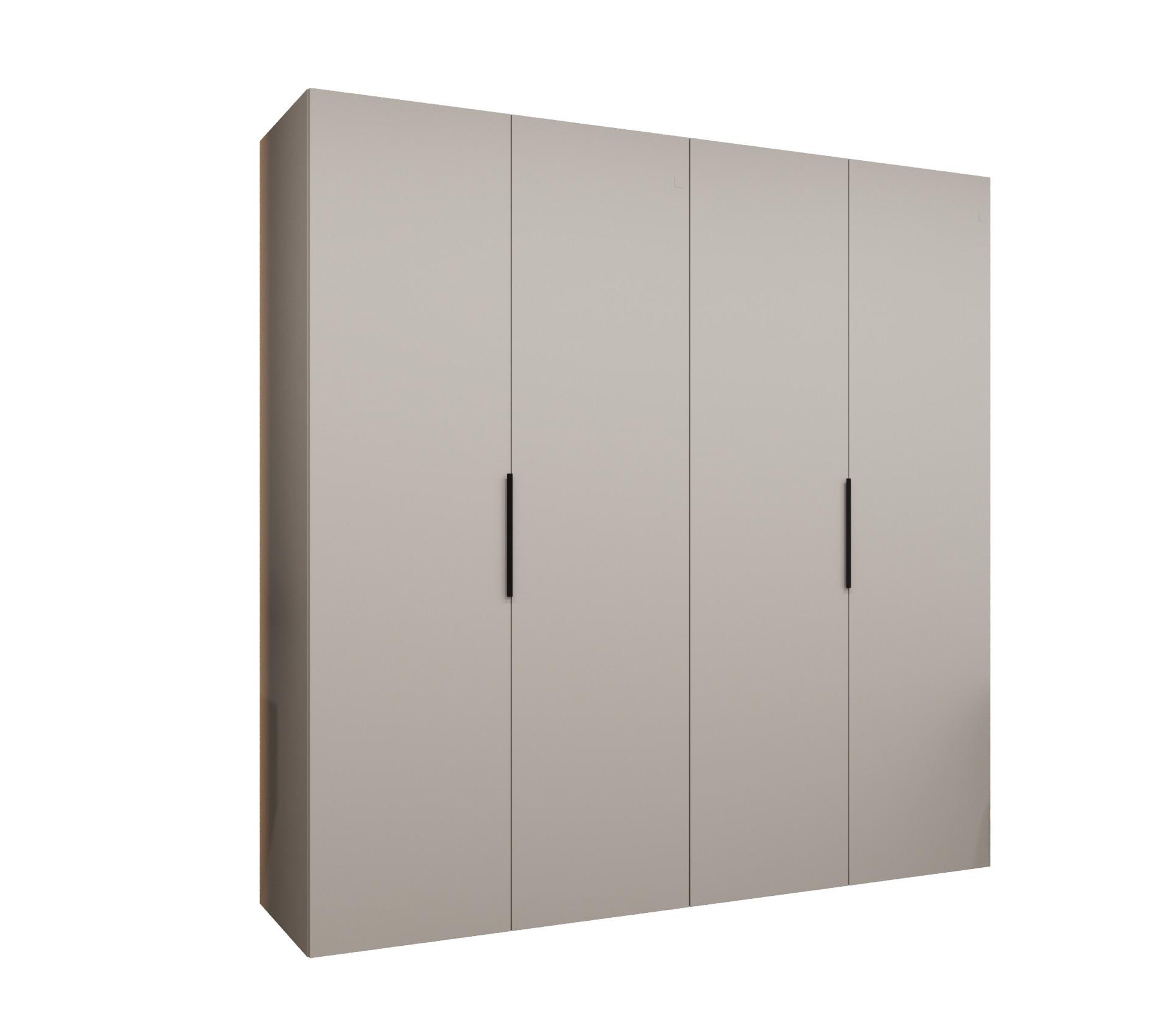 DREHTÜRENSCHRANK 202/200/52 4-türig - Kaschmir/Schwarz, Holz (200/202/52cm) - MÖBEL KRYSPOL