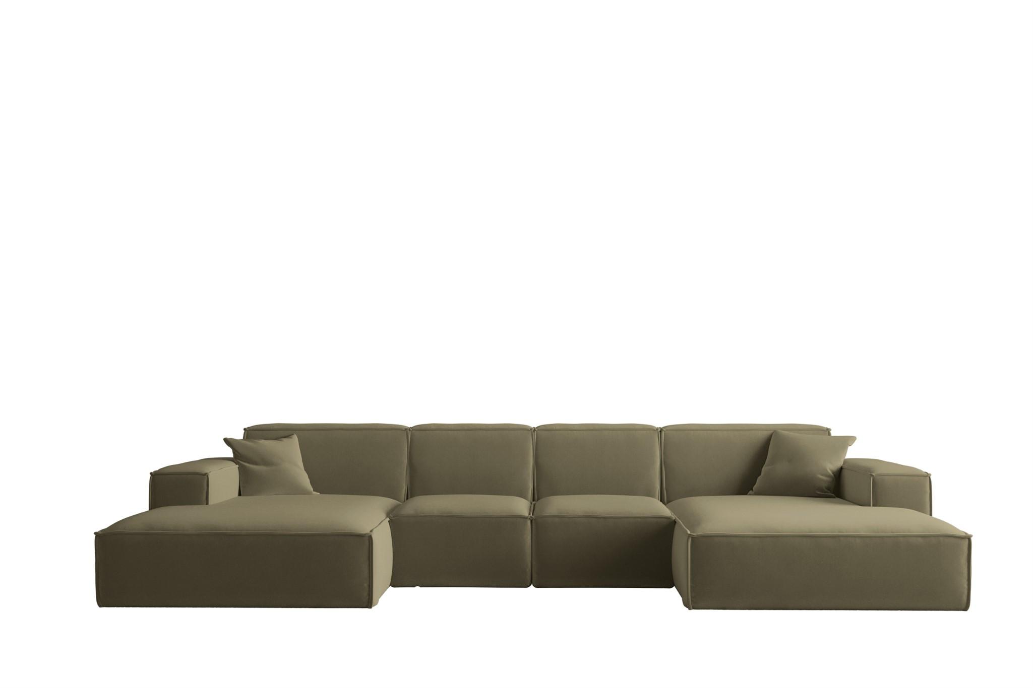 WOHNLANDSCHAFT Celes Premium Xs Opera - Olivgrün, Holzwerkstoff/Textil (342/73/165cm) - Fun Möbel