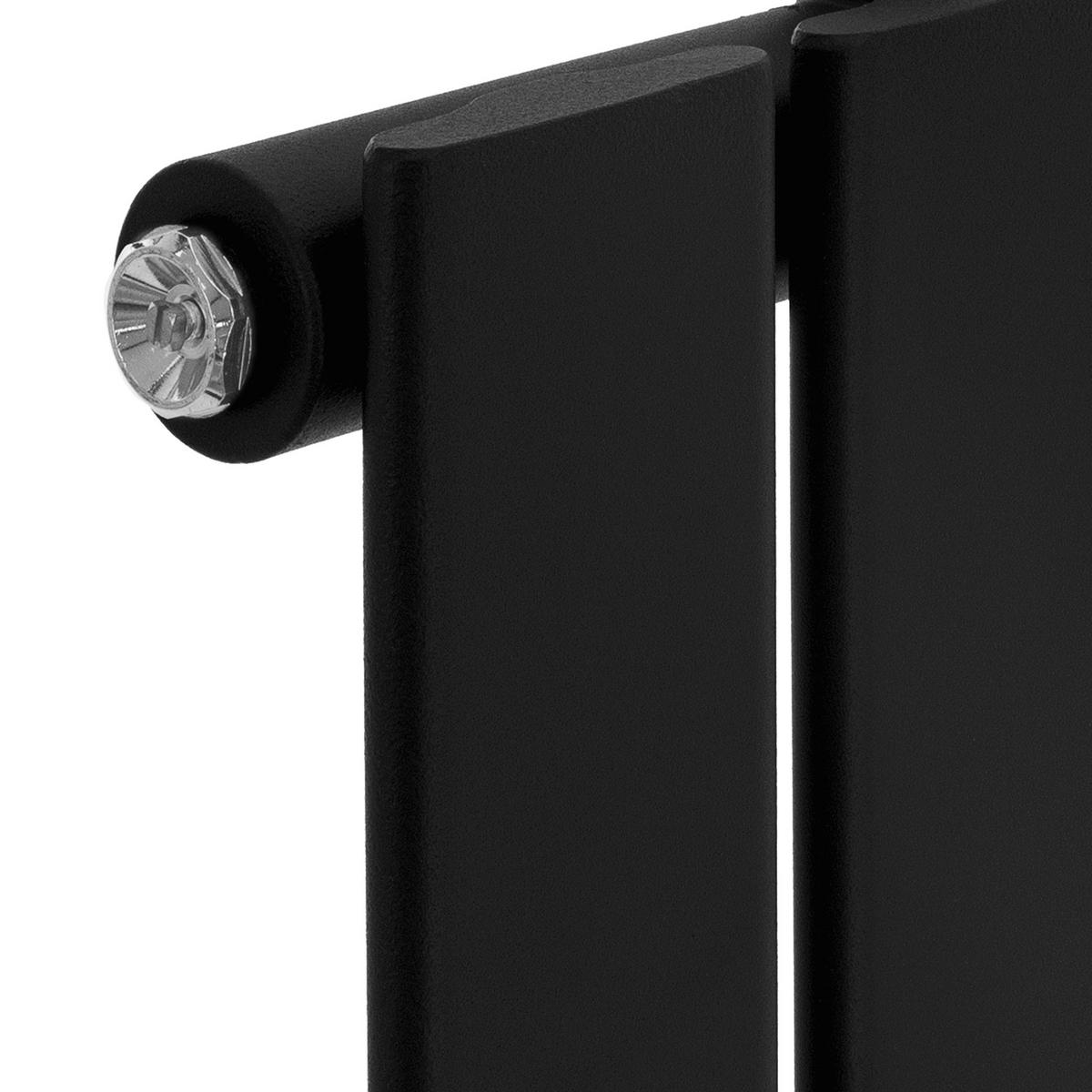BADHEIZKÖRPER Stella 480x1600 mm Schwarz mit Ventil Eckform - Schwarz, Metall (48/160/5cm) - LuxeBath