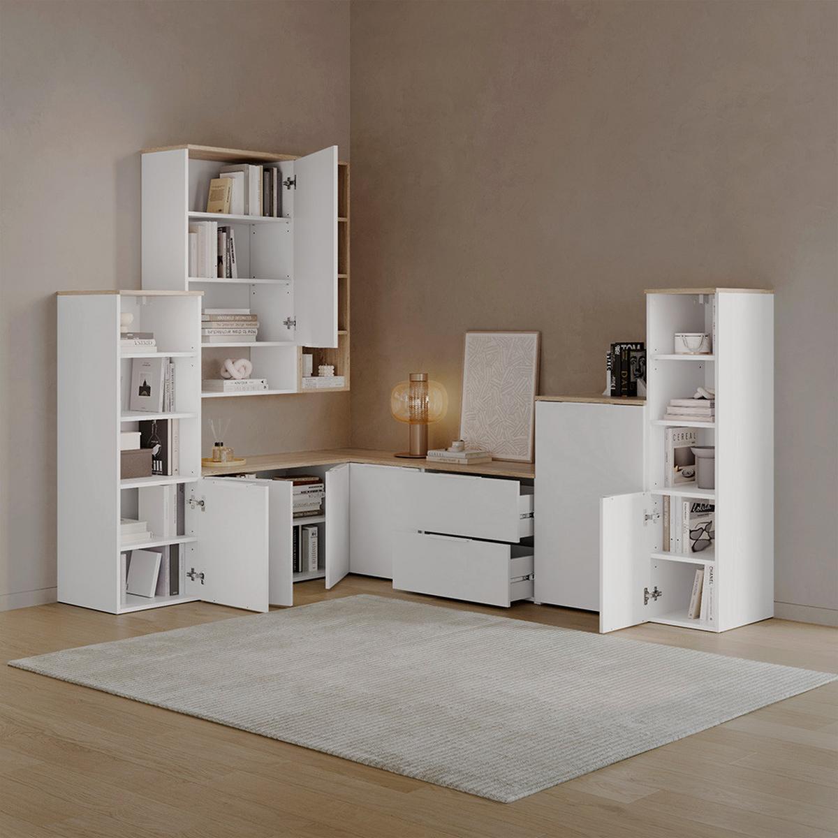 UNIVERSALSCHRANK Piave Weiß/Sonoma mit einer Tür - Weiß/Sonoma Eiche, Holzwerkstoff (40.2/120/40cm) - Livinity®
