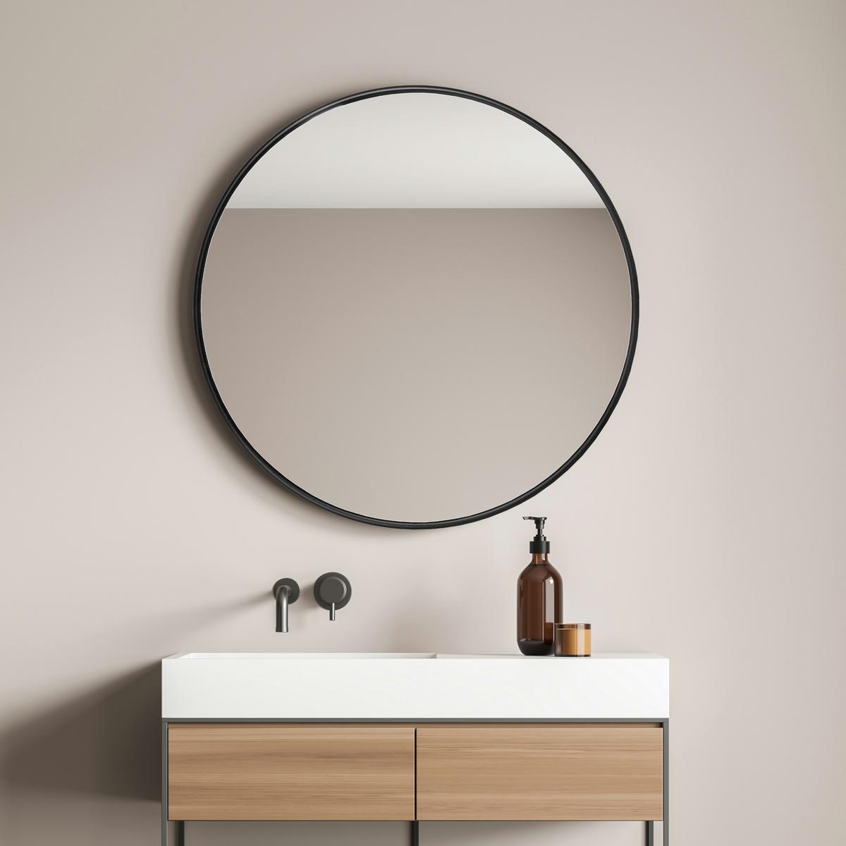 WANDSPIEGEL Ordona - Schwarz, Glas/Metall (60/2.8/60cm) - [en.casa]