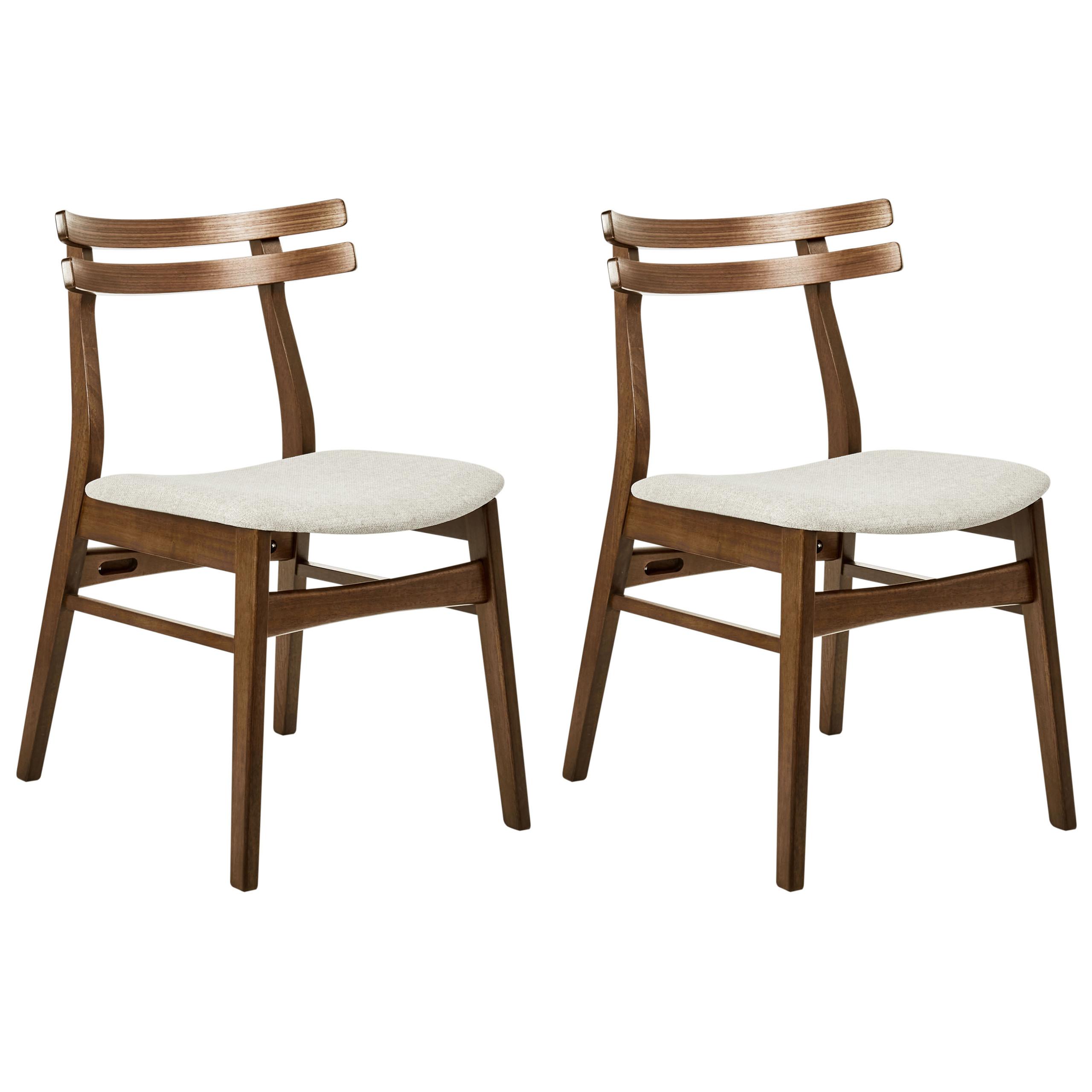ESSZIMMERSTUHL 2er-Set Hellbeige Cynthiana - Beige/Braun, Holz (47/77/55cm) - Beliani