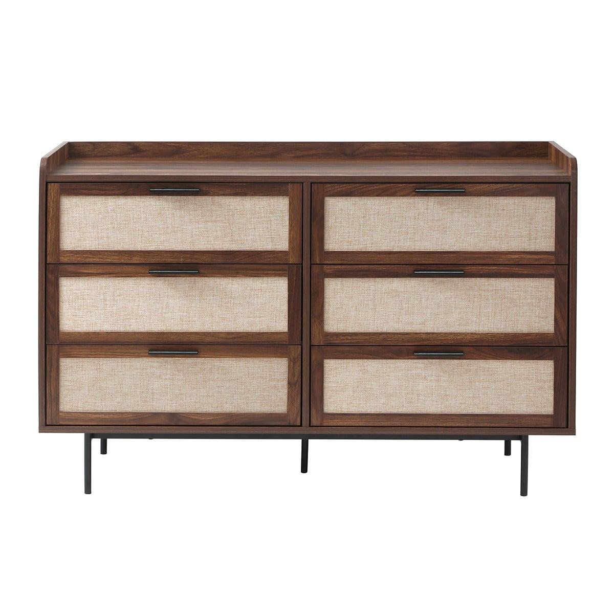 KOMMODE Nussbaumdekor, 6 Schubladen 120/79/39,5 cm - Nussbaumfarben, Holzwerkstoff (39.5/79/47.5cm) - Calicosy