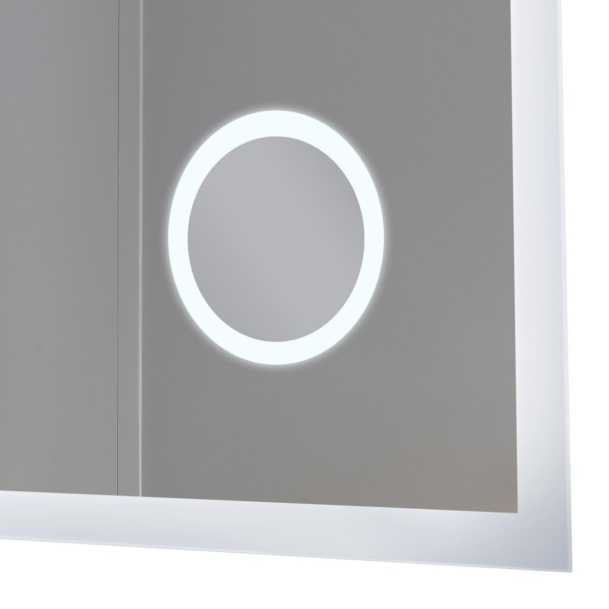 BADEZIMMERSPIEGEL Scafa - Weiß, Glas/Metall (100/70/3cm) - pro.tec